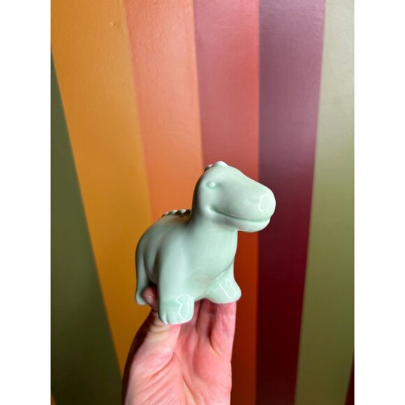 Cute mini green dinosaur decor ceramic Dino lovers - Picture 2 of 5